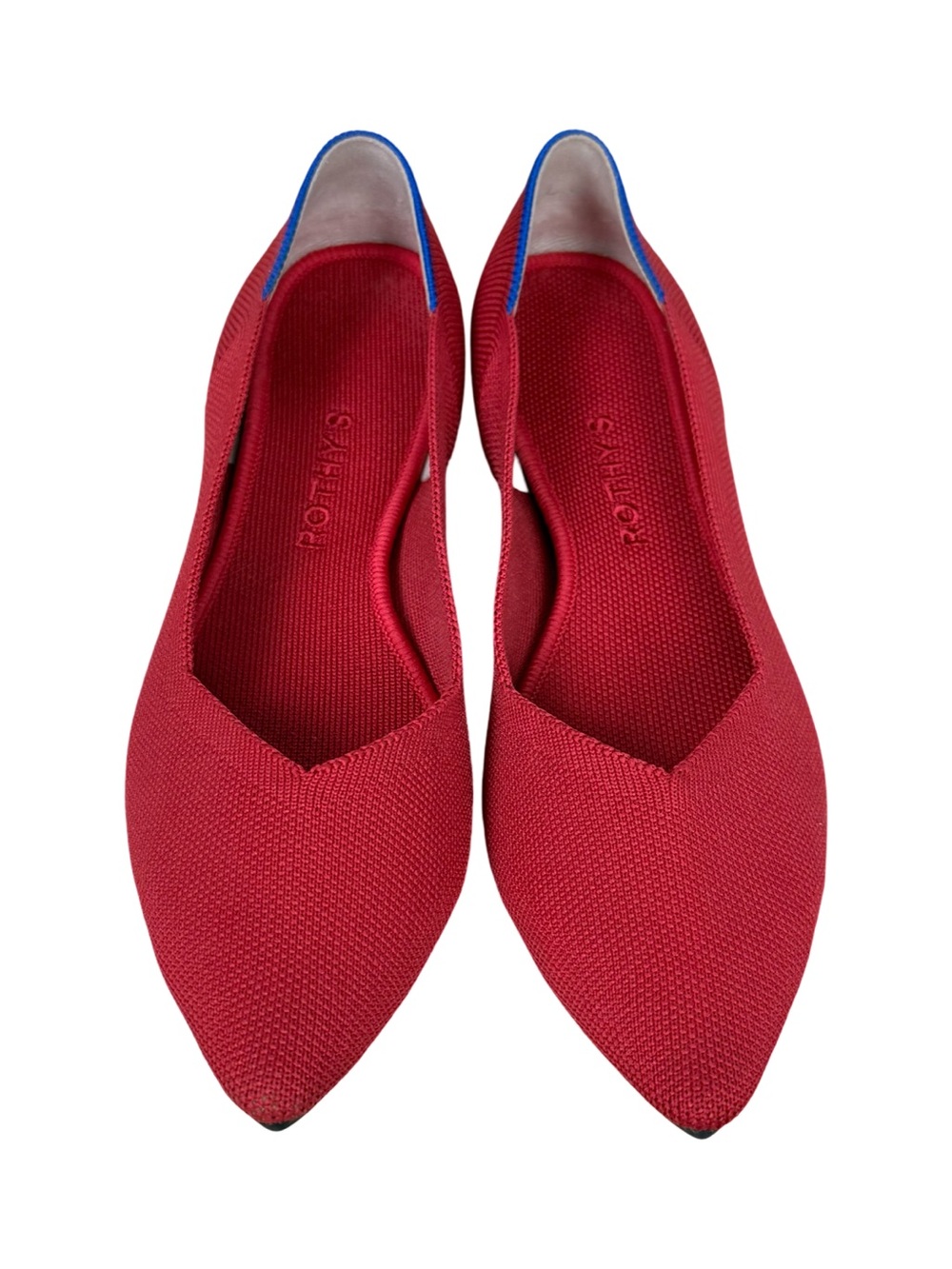 Rothy's Red Pointed Toe Slip-On Mesh Ballet Flats Size 10 - Picture 3 of 10